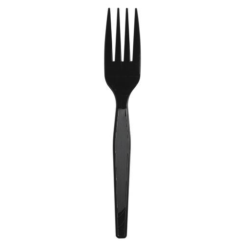 DIXIE FORK MEDIUM WEIGHT POLYSTYRENE BLACK 6.5 INCH