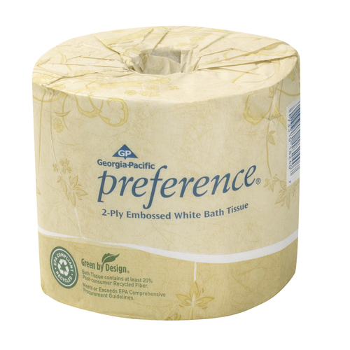 Preference Bath Tissue Embossed 2 Ply White, 61.11 Square Foot