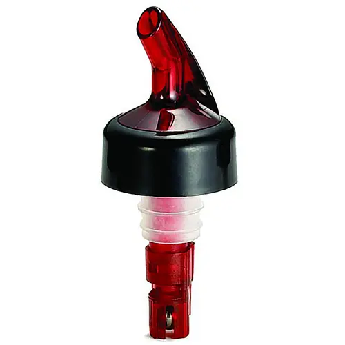 Tablecraft 1 Ounce Red Tube Red Spout Proper Pourer, 12 Each