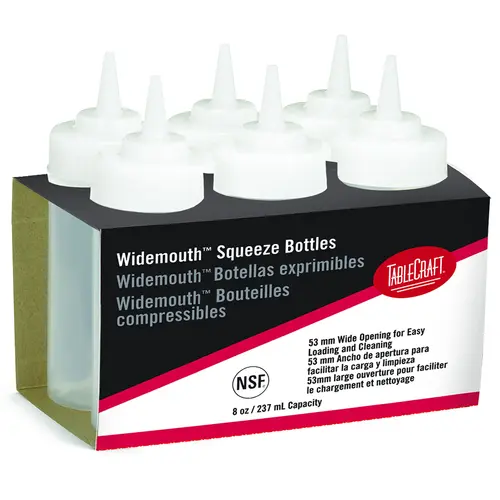 Tablecraft Squeeze Dispenser Widemouth 8 Ounce 6 Pepper, 6 Count