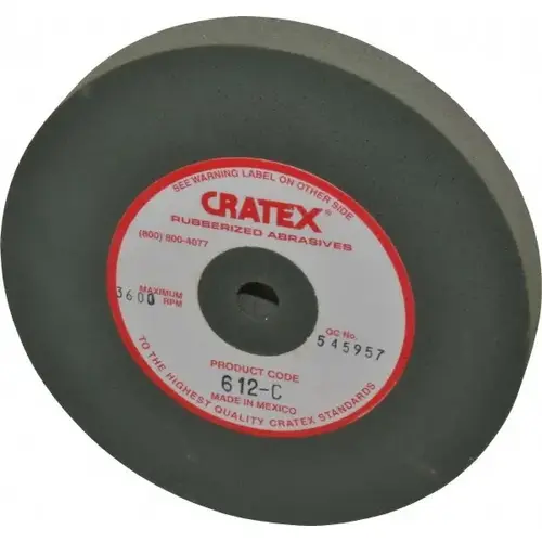 Cratex 612 C Surface Grinding Wheel: 6" Dia, 3/4" Thick, 1/2" Hole