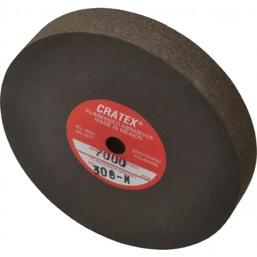 Cratex 308 M Surface Grinding Wheel: 3" Dia, 1/2" Thick, 1/4" Hole