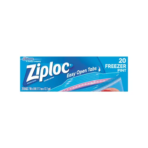 1 Pt. Double Zipper Freezer Bag (20-Count)