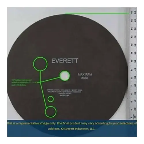 Everett 16inch #1410 Cutoff Wheel: 16" Dia, 0.1" Thick, 1" Hole