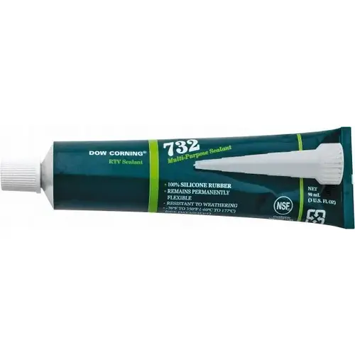 Dow Corning 3138356 Joint Sealant: 3 oz Tube, Clear, RTV Silicone