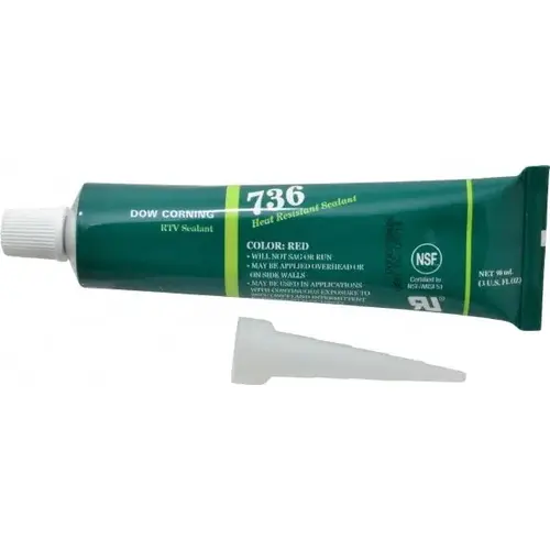 Dow Corning 2423472 Joint Sealant: 3 oz Tube, Red, RTV Silicone