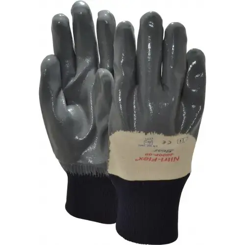 Showa 4000P-09 General Purpose Work Gloves: Medium, Nitrile Coated, Cotton
