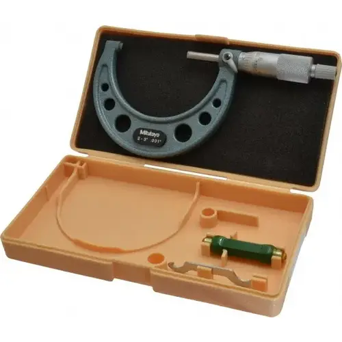 MITUTOYO 103-179 Mechanical Outside Micrometer: 3" Range, 0.001" Graduation Satin Chrome