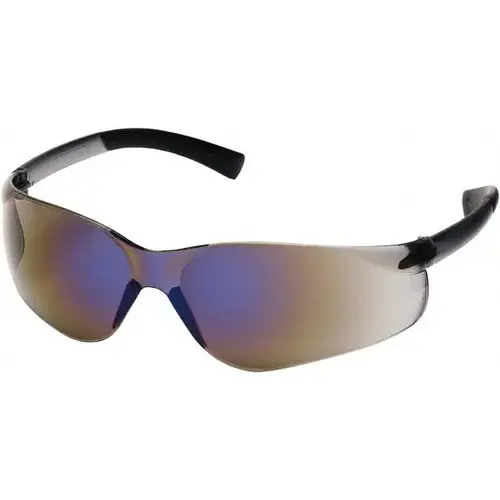 Pyramex S2575S Safety Glass: Scratch-Resistant, Polycarbonate, Blue Lenses, Frameless, UV Protection