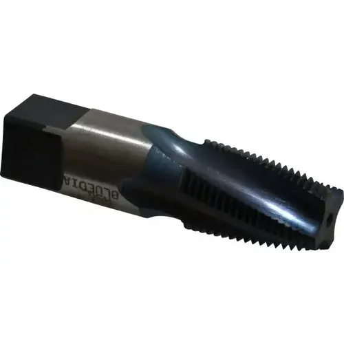 Reiff & Nestor 99590 3/8-18 NPT, 15 degree Helix, 4 Flutes, Blue Diamond Finish, High Speed Steel, Spiral Flute Pipe Tap