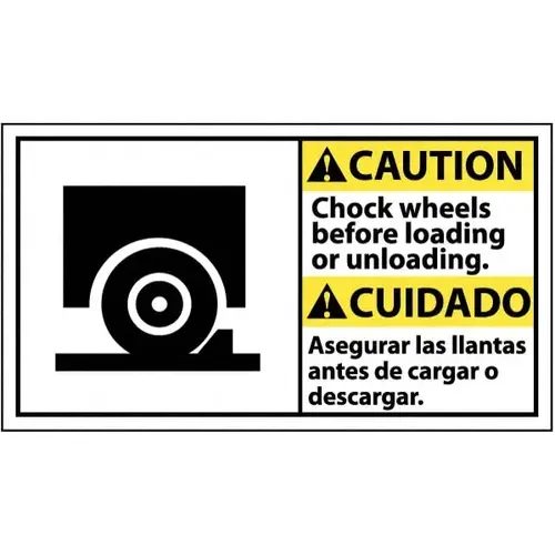 Loading Wheel Sign Accuform CBA4P Accident Prevention Sign: Rectangle,