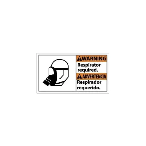 Sign: Rectangle, "Warning - Respirator Required"