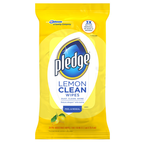 PLEDGE 72807 Pledge Lemon Wipes, 24 Count