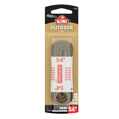 KIWI 70446 Outdoor Round 54 In. Boot Laces Gold/Brown