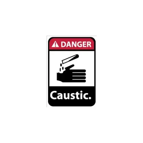 Chemical & Hazardous Material Sign: Rectangle, "Danger, Caustic"