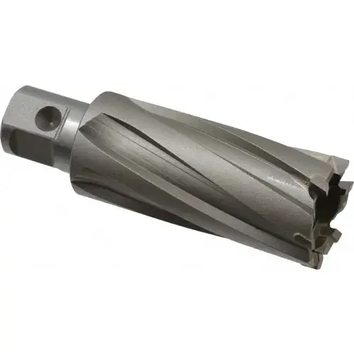 Nitto Kohki TK00568-0 Annular Cutter: 1-1/8" Dia, 2" Depth of Cut, Carbide Tipped Bright/Uncoated