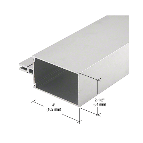 4" Vertical/Horizontal Mullion, Class I Clear Anodized - 24'-2" Stock Length