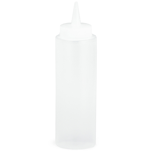 Tablecraft 8 Ounce Natural Cone Tip Clear Squeeze Bottle, 72 Each