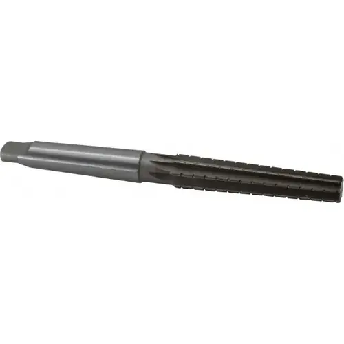 0.5696" Small End, 0.7441" Large End, 5/8" Tapered Shank, 3-1/2" Flute, 2MT Morse Taper Reamer