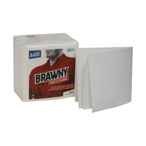 Brawny Industrial Medium Duty All Purpose Airlaid 1/4 Fold Wipers White