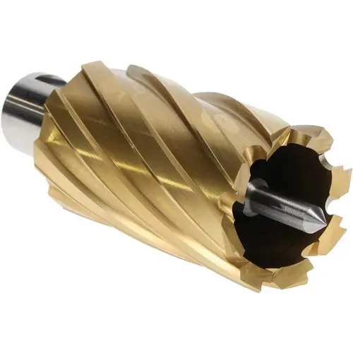 Hougen 12744 Annular Cutter: 1-3/8" Dia, 2" Depth of Cut, High Speed Steel Titanium Nitride