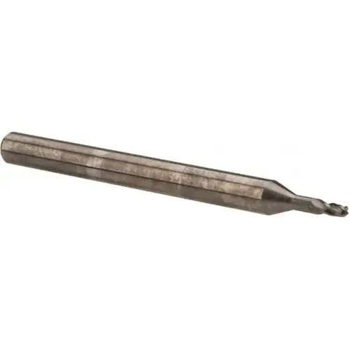 OSG 414-0469-BN Ball End Mill: 0.0469" Dia, 0.0938" LOC, 4 Flute, Solid Carbide Bright/Uncoated