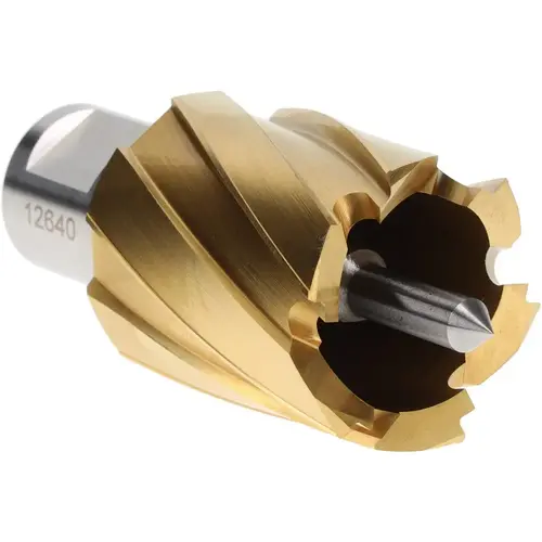 Hougen 12640 Annular Cutter: 1-1/4" Dia, 1" Depth of Cut, High Speed Steel Titanium Nitride