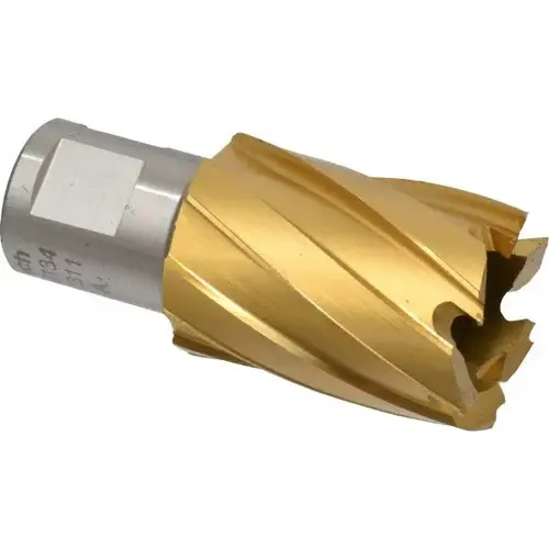 Hougen 12634 Annular Cutter: 1-1/16" Dia, 1" Depth of Cut, High Speed Steel TiN