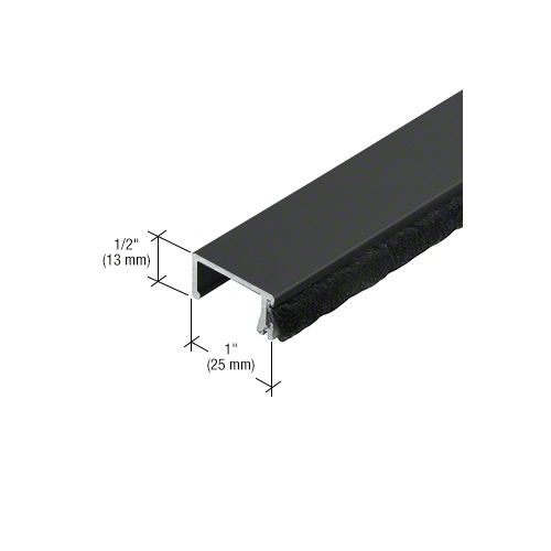 Applied Door Stop, Black Anodized, 21'-2" Stock Length