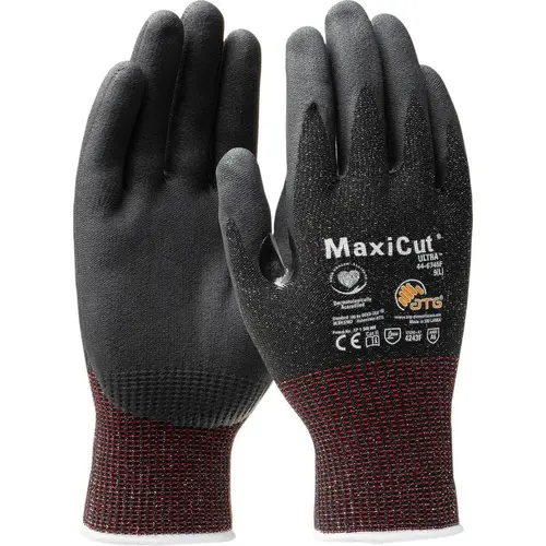ATG 44-6745F/S Cut & Puncture Resistant Gloves; Style: Knit ; Coating Material: Nitrile ; Coating Coverage: Palm & Fingers ; Glove Type: Cut, Puncture & Abrasion-Resistant ; ANSI/ISEA Cut Resistance Level: A6 ; Primary Material: Engineered Yarn