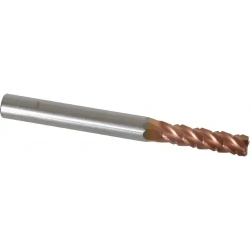 ProMax 120-01412 Roughing & Finishing End Mill: 0.2188" Dia, 4 Flutes, 0.02" Corner Radius, Corner Radius End, Solid Carbide TiCN