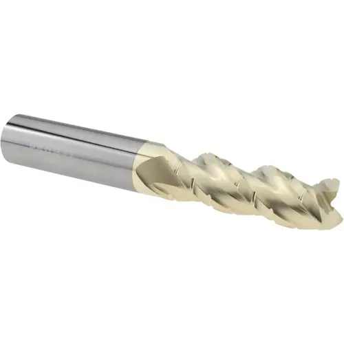 ProMax 119-03236 Roughing & Finishing End Mill: 1/2" Dia, 3 Flutes, 0.02" Corner Radius, Corner Radius End, Solid Carbide ZrN