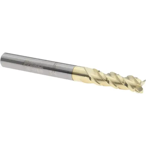 ProMax 119-01616 Roughing & Finishing End Mill: 1/4" Dia, 3 Flutes, 0.02" Corner Radius, Corner Radius End, Solid Carbide ZrN