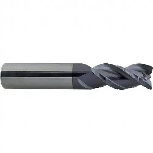 ProMax 119-01624 Roughing & Finishing End Mill: 1/4" Dia, 3 Flutes, 0.02" Corner Radius, Corner Radius End, Solid Carbide AlTiN
