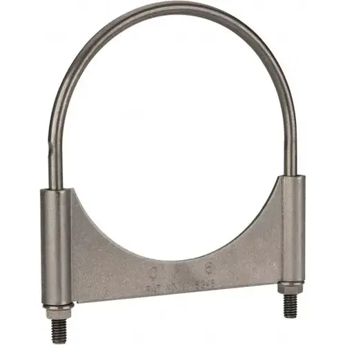 MSC U600T Round U-Bolt: Clamping Mount, 3/8-16 UNC, 1-1/2" Thread Length, for 6" Pipe, 6.17" Inside Width, Steel