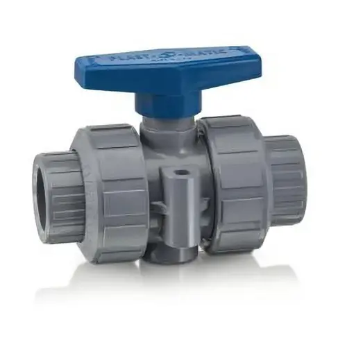 Plast-O-Mat MBV050VT-CP True Union Manual Ball Valve: 1/2" Pipe, Full Port