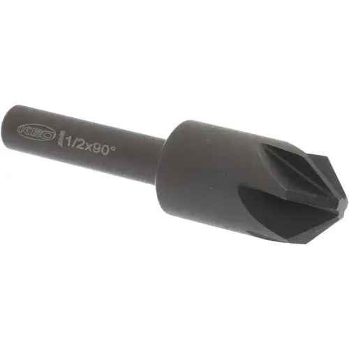 Keo 919-000-381 Countersink: 1/2" Head Dia, 90 degree Included Angle, 6 Flutes, High Speed Steel, Right Hand Cut