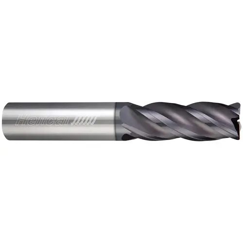 Helical Solutions 45108 Corner Radius End Mill: 1/4" Dia, 3/8" LOC, 0.0600" Radius, 5 Flute, Solid Carbide