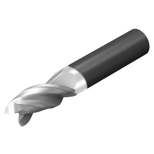 Sandvik Coromant 8037591 Corner Radius End Mill: 1/2" Dia, 2" LOC, 0.03" Radius, 3 Flutes, Solid Carbide