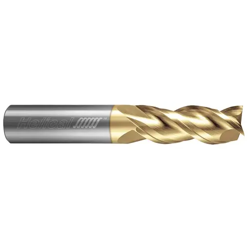 Helical Solutions 48311 Square End Mill: 3/8" Dia, 1-1/2" LOC, 3 Flutes, Solid Carbide