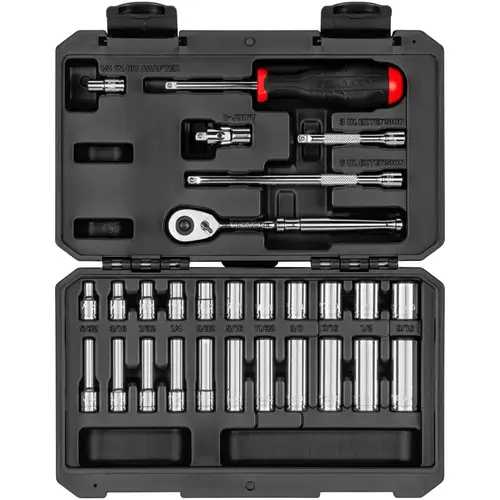 Tekton SKT05102 Ratchet & Socket Set Socket Set: 28 Pc, 5/32 to 9/16" Socket
