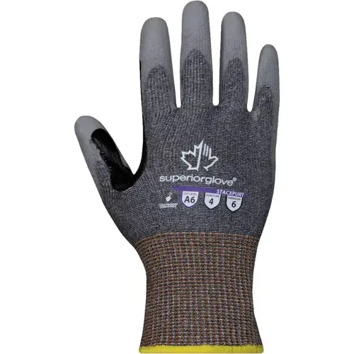 Superior Glove Works STACXPURT-7-XCP12 Cut & Puncture Resistant Gloves; Style: Knit ; Coating Material: Polyurethane ; Coating Coverage: Palm & Fingers ; Glove Type: Cut, Puncture & Abrasion-Resistant ; ANSI/ISEA Cut Resistance Level: A6 ; Primary Material: Engineered Yarn - pack of 12