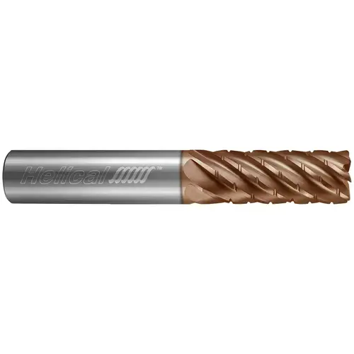 Helical Solutions 59928 Corner Radius End Mill: 1/2" Dia, 1" LOC, 0.03" Radius, 6 Flutes, Solid Carbide Tplus