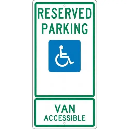 Accuform TMS330H ADA Traffic & Parking Sign: Rectangle, "Reserved Parking Van Accessible"