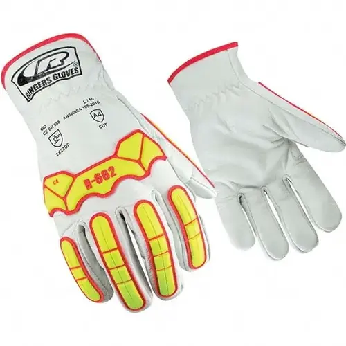 RINGERS 662-10 Series R662 Cut, Puncture & Abrasive-Resistant Gloves: Large, ANSI Cut N/A, Unlined Lined, Leather