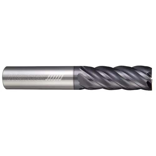 Helical Solutions 44212 Square End Mill: 3/8" Dia, 1/2" LOC, 5 Flutes, Solid Carbide
