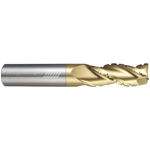 Helical Solutions 82068 Corner Radius End Mill: 3/8" Dia, 1" LOC, 0.03" Radius, 6 Flutes, Solid Carbide