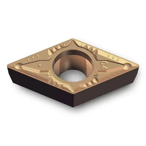 Turning Inserts; ANSI Insert Code: DCMT32.50.5 ; ISO Insert Code: DCMT11T302 ; Relief Angle: 7 ; Insert Style: DCMT ; Corner Radius (Decimal Inch): 0.0080 ; Included Angle: 55 - pack of 10