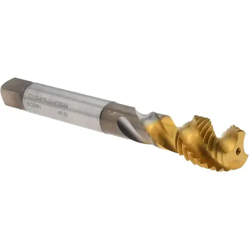 Walter-Prototyp 6743432 Spiral Flute Tap: M16x2.00 DIN 376, 3 Flutes, Semi-Bottoming, 6H Class of Fit, High Speed Steel, TIN Coated