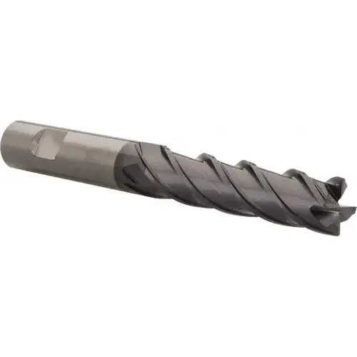 Corner Chamfer End Mill: 3/4" Dia, 3" LOC, 4 Flute, 0.0200" Chamfer Width, Solid Carbide AlTiN